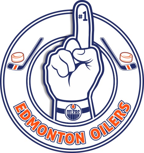 Number One Hand Edmonton Oilers logo iron on paper